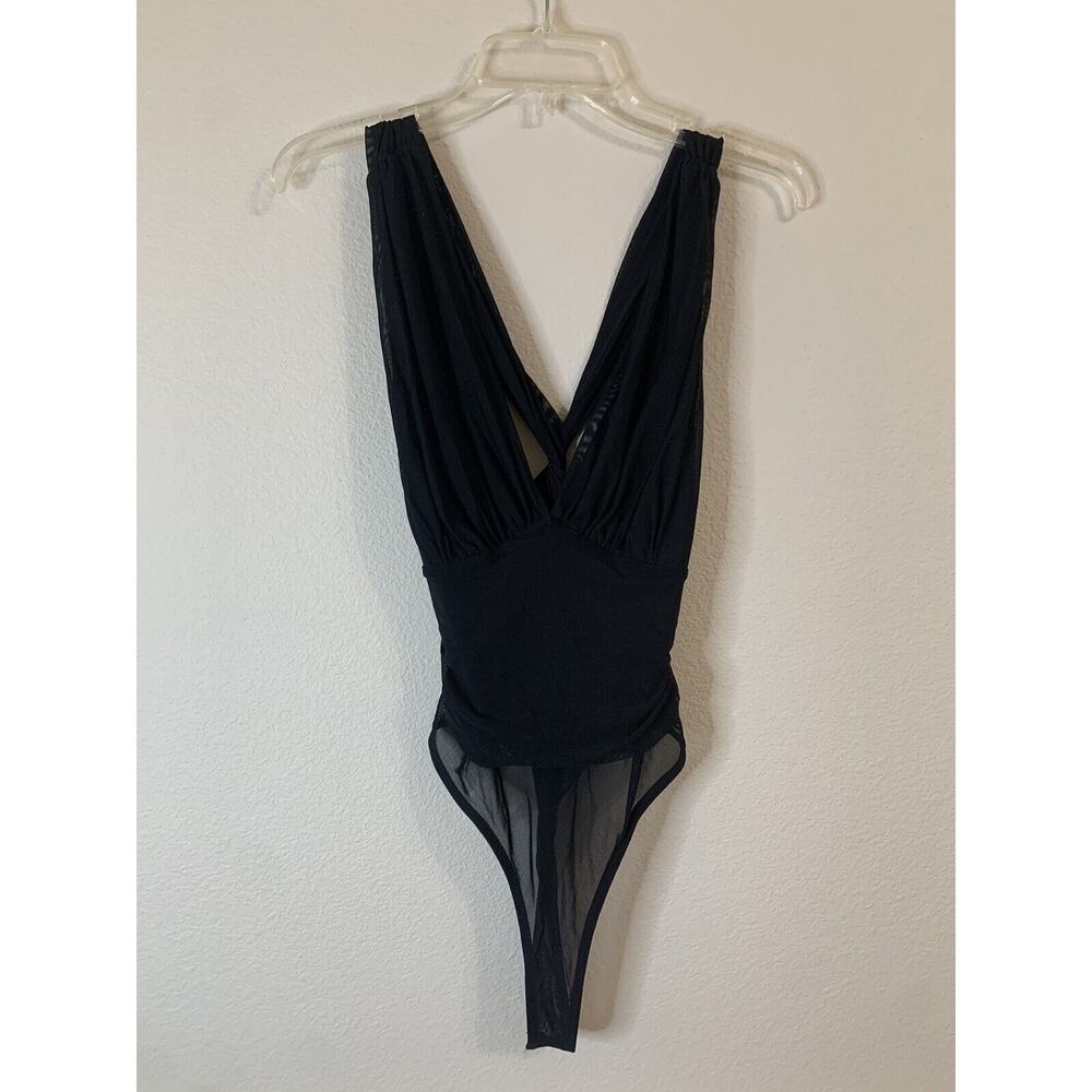 Kaylee Kollection, Black Bodysuit, Size M